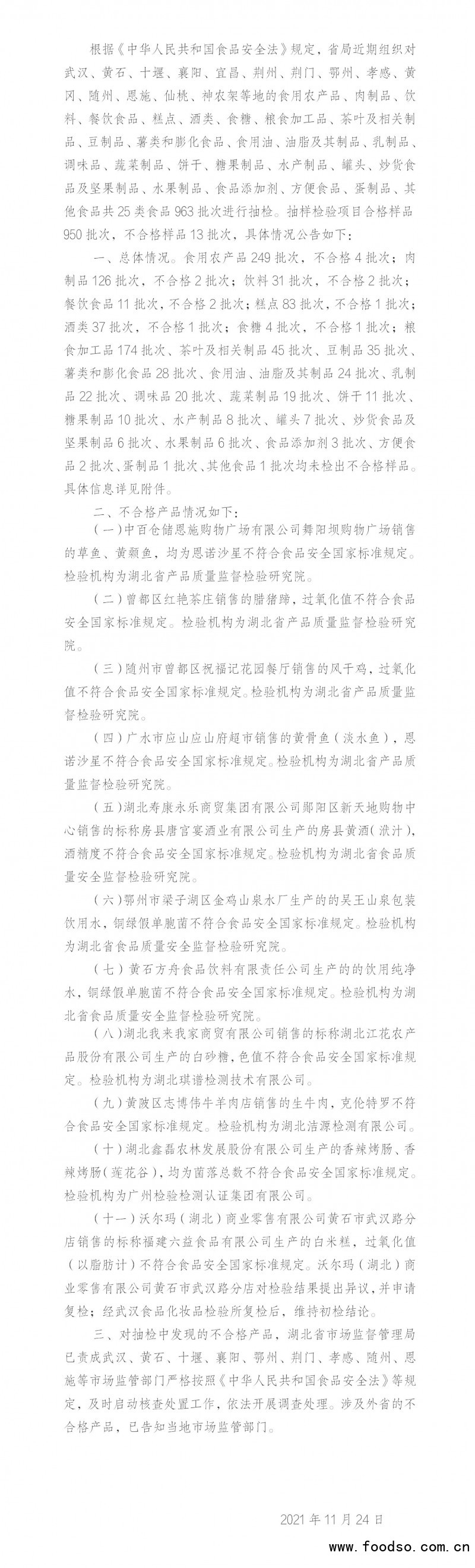 1、湖北省市場(chǎng)監(jiān)督相關(guān)食品資訊監(jiān)督</a>管理相關(guān)食品資訊管理</a>局食品安全相關(guān)食品資訊食品安全</a>監(jiān)督抽檢相關(guān)食品資訊抽檢</a>信息公告（2021年第18期）_01.jpg