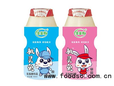 機(jī)靈兔乳酸菌原味、草莓味飲品