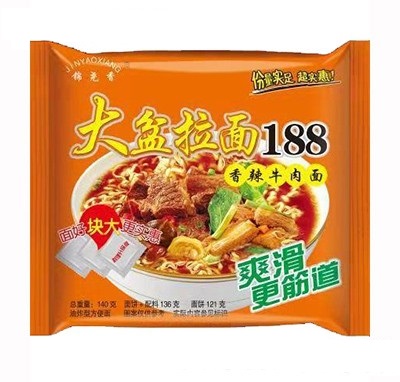 錦堯香大盆拉面188香辣牛肉面140克