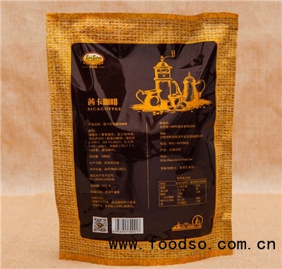 茜卡莊園速溶系列炭火烘焙含糖三合一速溶咖啡加班醒神飲品藍山咖啡背面