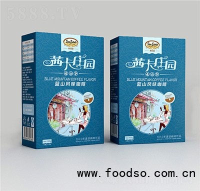 茜卡莊園廠家直銷盒裝l藍(lán)山咖啡飲料13克10+2條速溶咖啡加班飲品