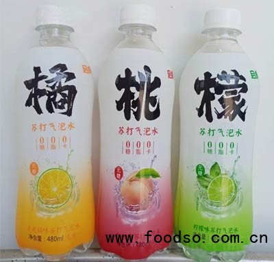 啟虎蘇打氣泡水480ml碳酸飲料招商代理商超貨源