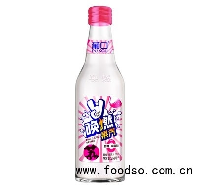 喚燃果汽荔枝味果汁汽水玻璃瓶汽水