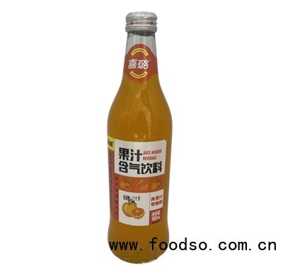 喜璐果汁橙汁碳酸飲料含氣飲料380ml