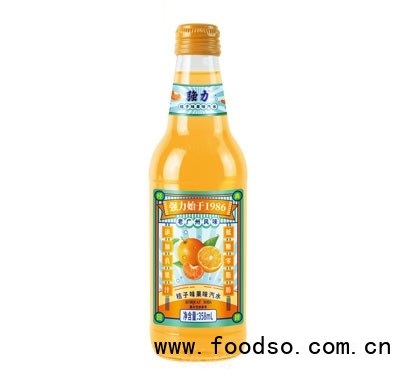 強(qiáng)力1986老廣州果味汽水桔子味碳酸飲料老汽水招商商超貨源358ml