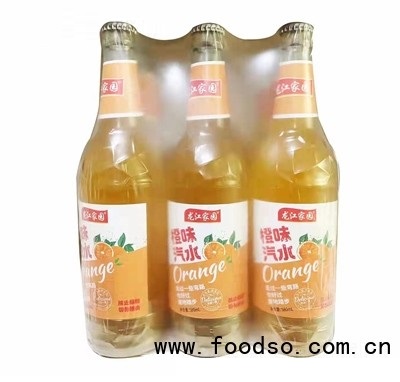 龍江家園橙味汽水580ml餐飲聚會玻璃瓶裝飲品