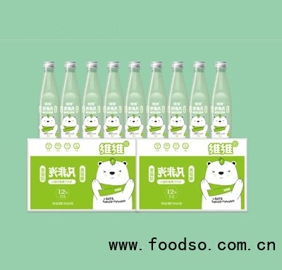 維維汽非凡果汁汽水碳酸飲料低糖零脂飲品小青檸味招商358ml×15