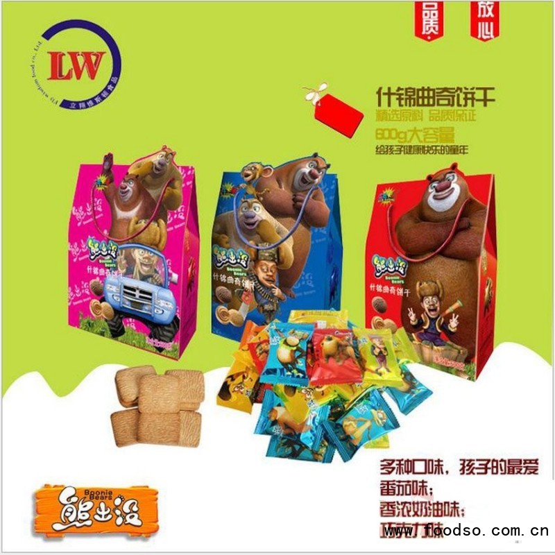 熊出沒(méi)600克熊出沒(méi)什錦曲奇餅干番茄味奶油味巧克力味