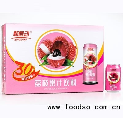 新啟動(dòng)荔枝果汁飲料310ml罐裝
