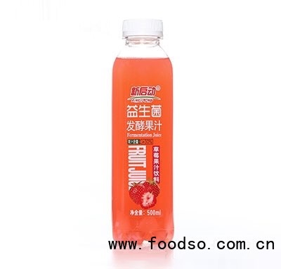 新啟動(dòng)益生菌發(fā)酵果汁草莓汁飲料500ml