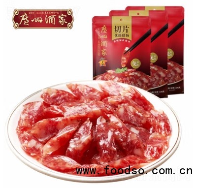 廣州酒家切片臘腸100g廣式臘腸秋之風廣東臘味送禮手信