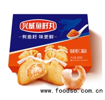 興威魚(yú)籽蝦仁福袋100g火鍋食材速凍食品招商代理