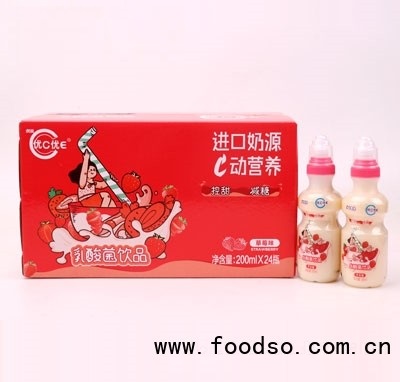 虎潤(rùn)優(yōu)C優(yōu)E乳酸菌飲品草莓味200mlX24