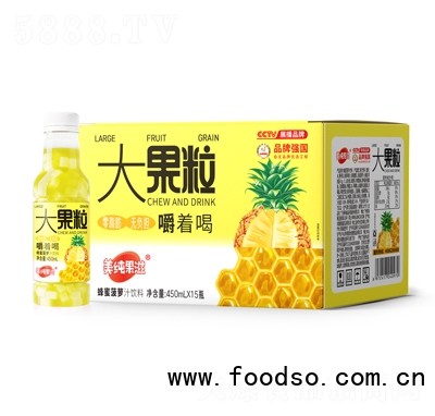 美純果滋蜂蜜菠蘿汁大果粒果汁飲料450mlX15瓶