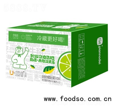 U-ZHI金桔檸檬復(fù)合果汁飲料900mlX12