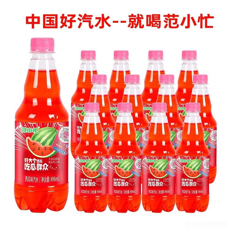 范小忙西瓜味風(fēng)味汽水碳酸飲料496ml