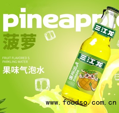 三江龍氣泡嘉賓果味氣泡水菠蘿味碳酸飲料500ml
