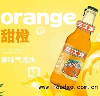 三江龍氣泡嘉賓果味氣泡水甜橙味碳酸飲料500ml