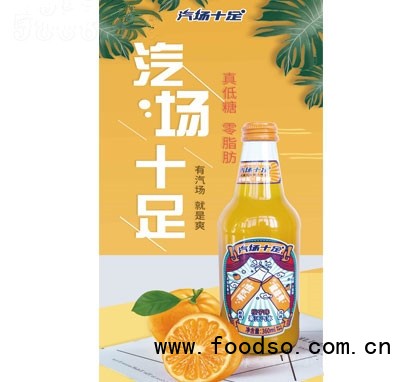 汽場(chǎng)十足橙子味果汁汽水360ml