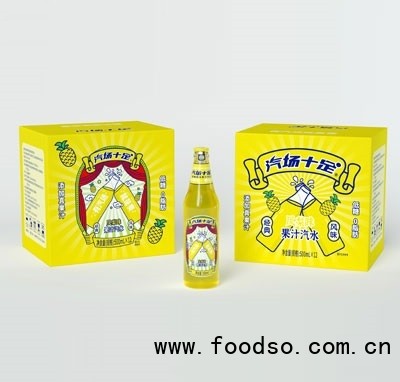 汽場(chǎng)十足鳳梨味果汁汽水500mlX12