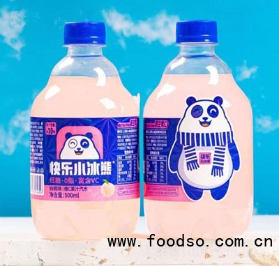快樂小冰熊白桃味維C果汁汽水500ml